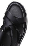 Men's Black Leather Sandals | Derimod