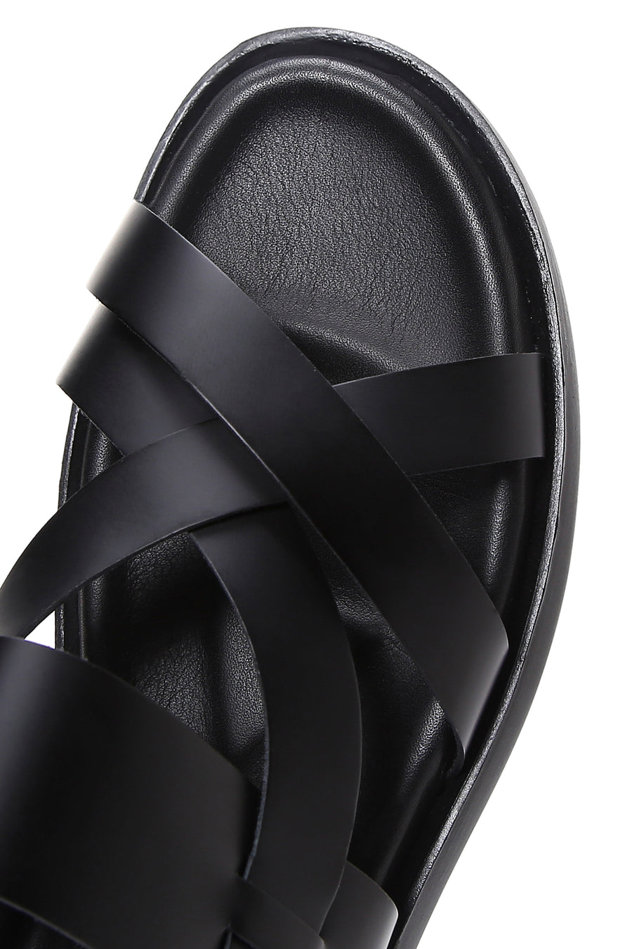 Men's Black Leather Sandals