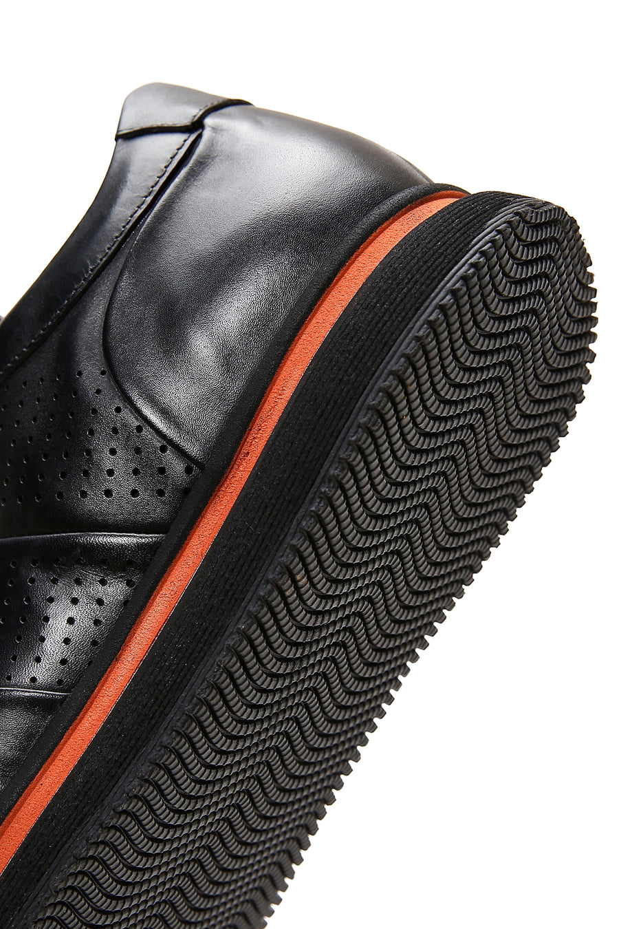 Erkek Siyah Deri Kalın Tabanlı Sneaker