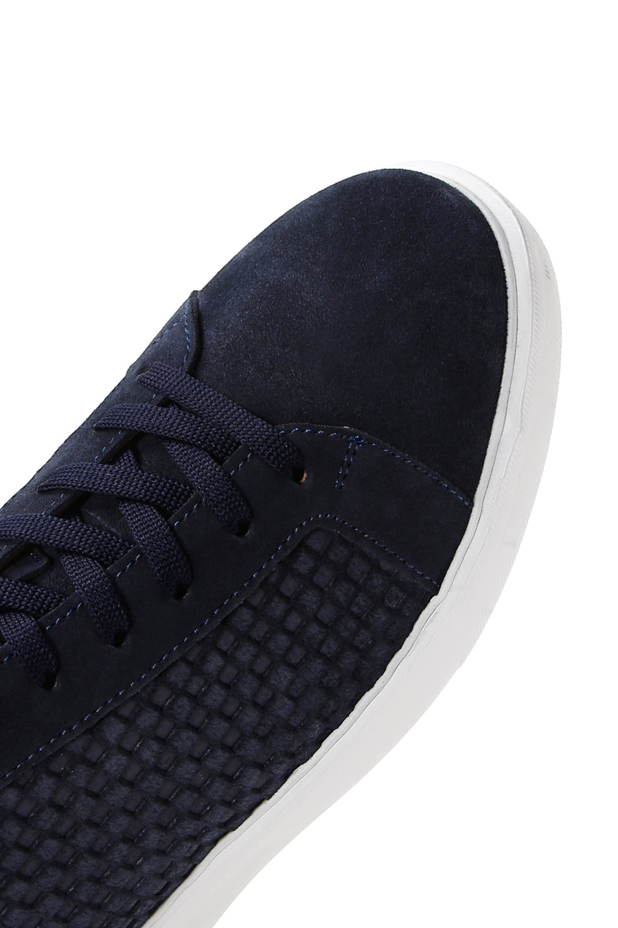 Erkek Lacivert Süet Deri Kalın Tabanlı Sneaker