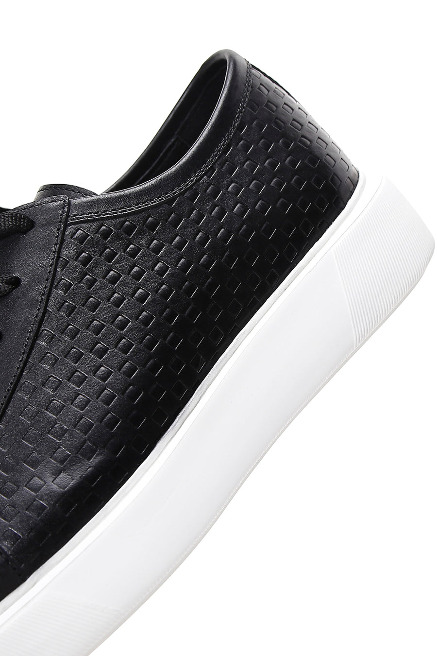 Erkek Siyah Deri Kalın Tabanlı Sneaker