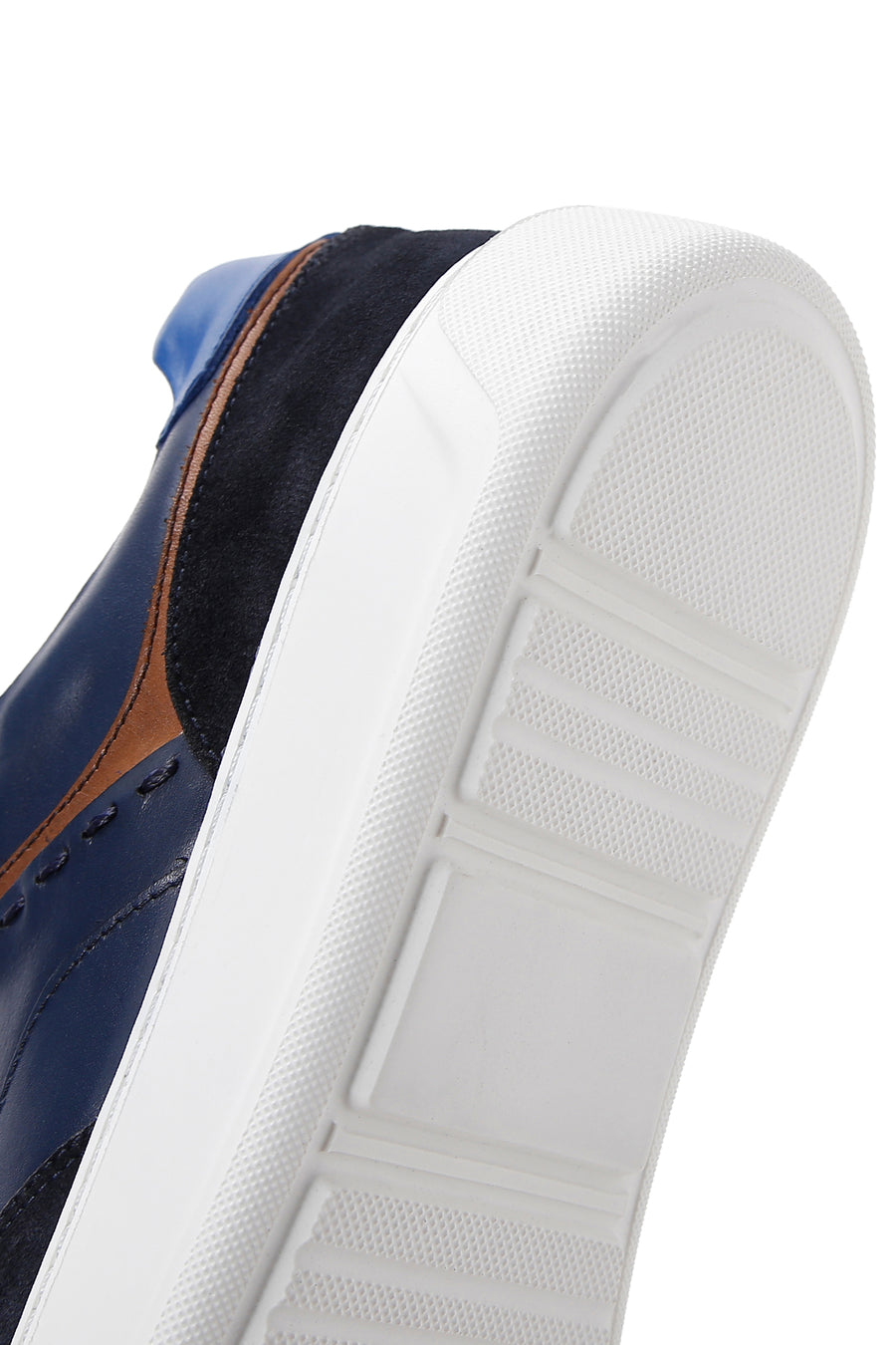 Erkek Lacivert Deri Kalın Tabanlı Sneaker