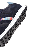 Men's Navy Blue Suede Leather Detailed Sneaker | Derimod