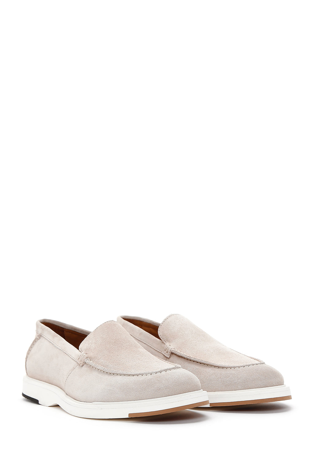 Erkek Bej Süet Deri Casual Spor Loafer