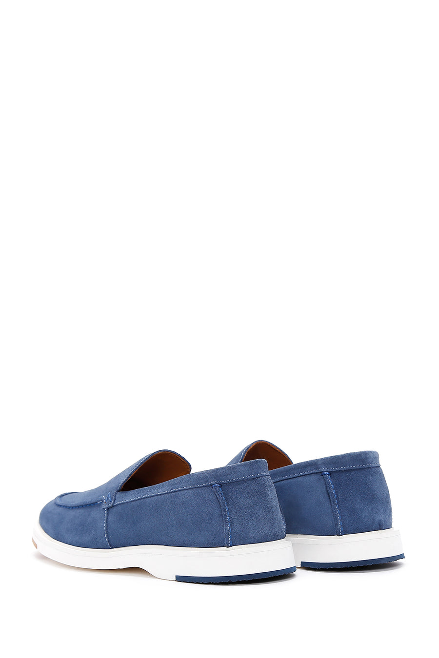 Erkek Mavi Süet Deri Casual Spor Loafer