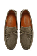 Men's Khaki Suede Leather Tasseled Daily Loafer | Derimod