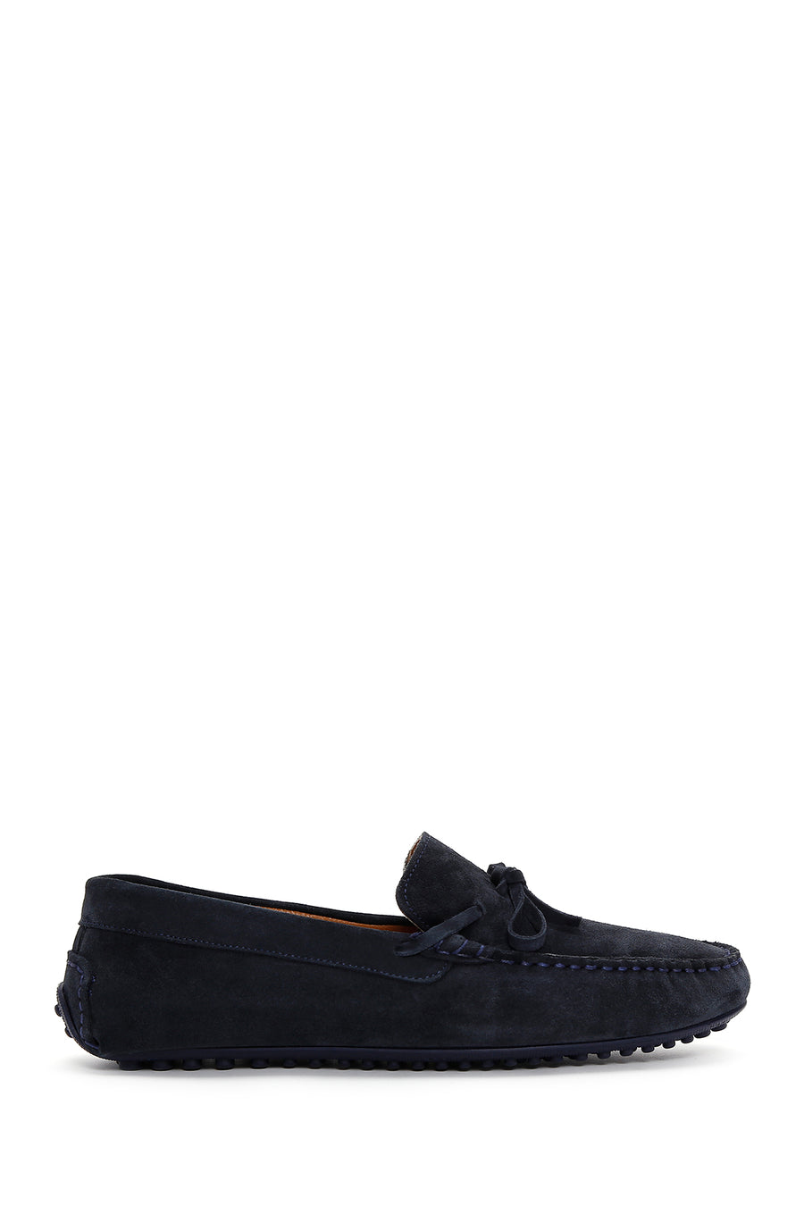 Men's Navy Blue Suede Leather Tasseled Daily Loafer 23SFD630310 | Derimod
