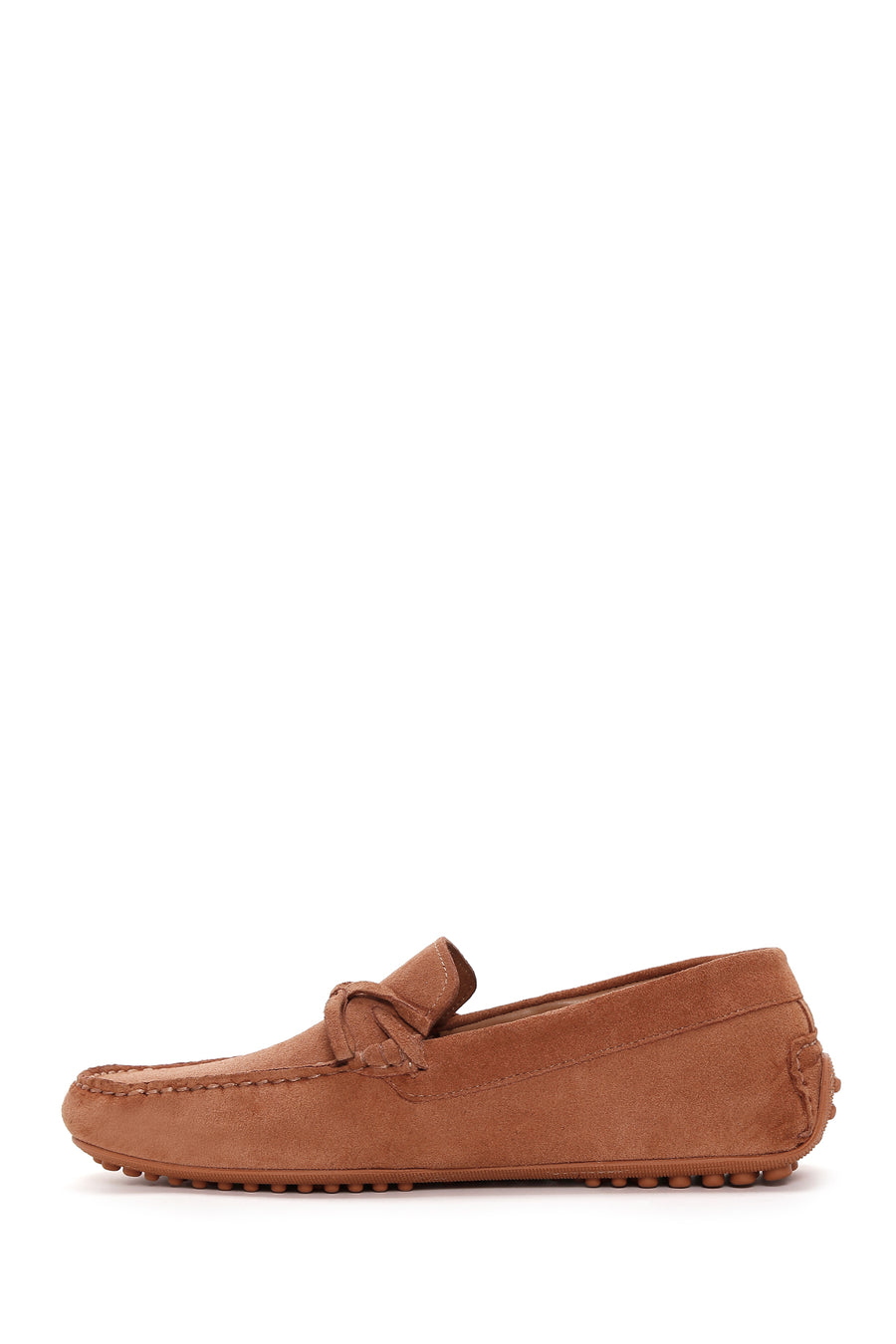 Men's Orange Suede Leather Tasseled Daily Loafer