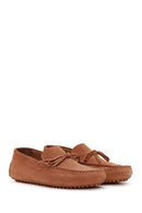 Men's Orange Suede Leather Tasseled Daily Loafer | Derimod