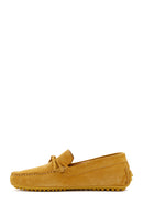 Men's Yellow Suede Leather Tasseled Daily Loafer | Derimod