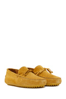 Men's Yellow Suede Leather Tasseled Daily Loafer | Derimod
