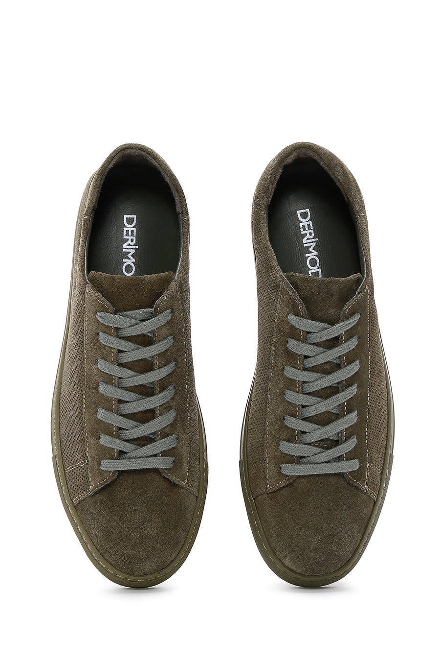 Erkek Haki Süet Deri Sneaker