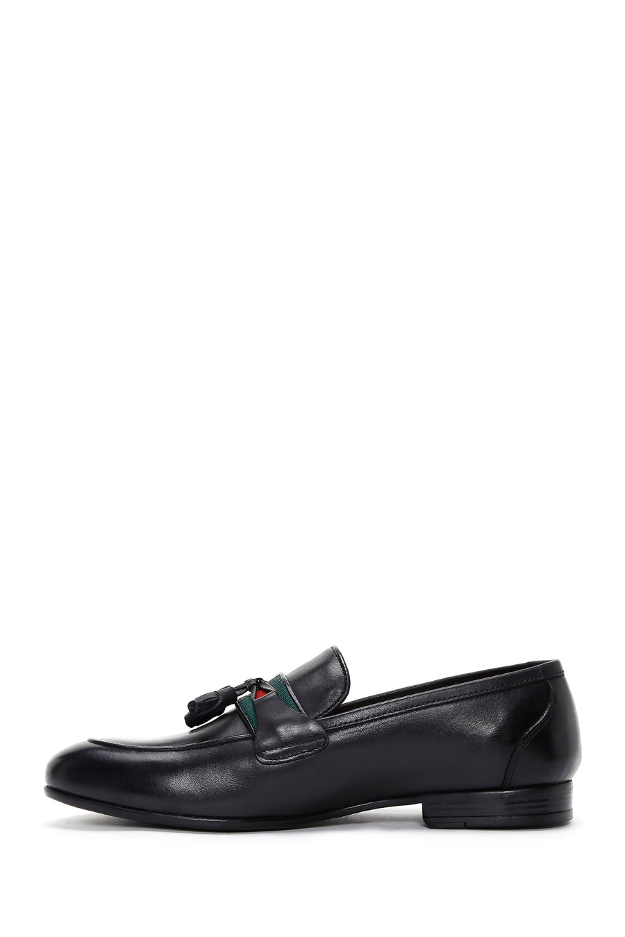 Erkek Siyah Deri Püsküllü Klasik Loafer