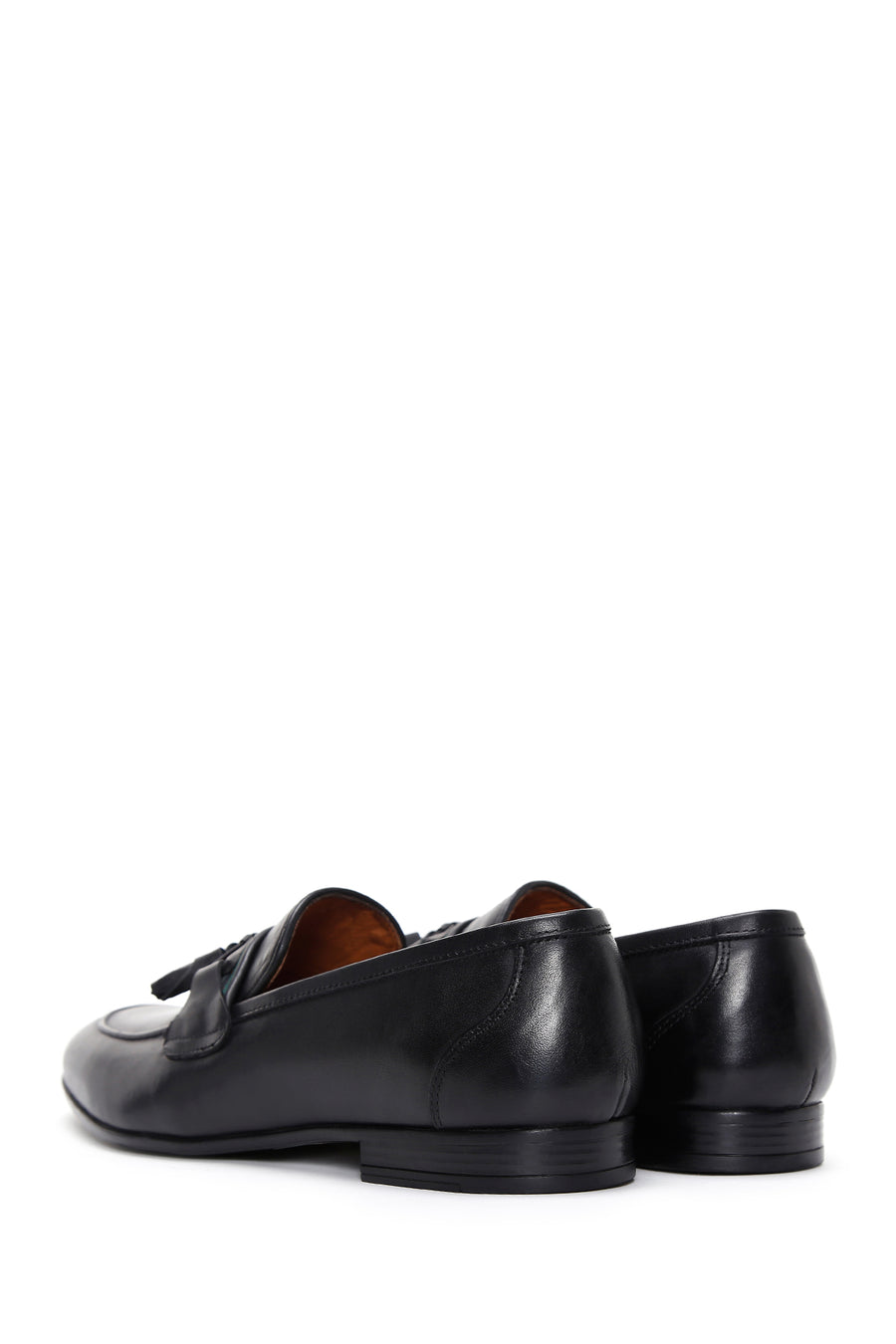 Erkek Siyah Deri Püsküllü Klasik Loafer