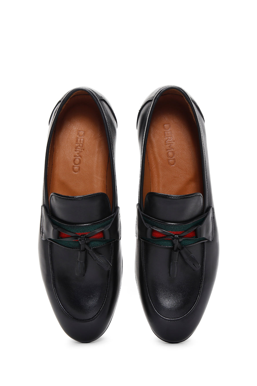 Erkek Siyah Deri Püsküllü Klasik Loafer