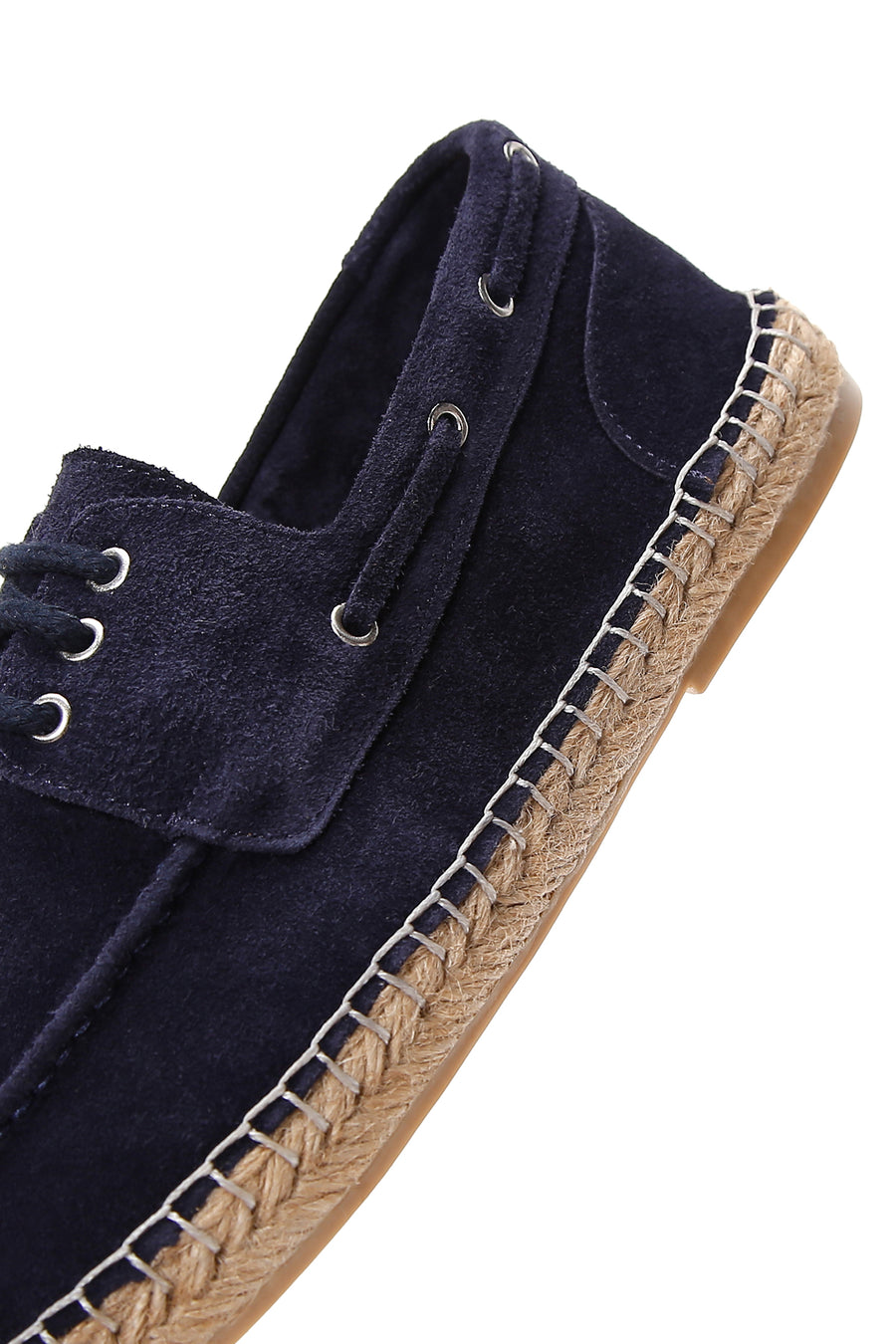 Men's Navy Blue Suede Leather Espadrille