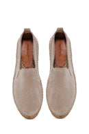 Men's Beige Suede Leather Espadrille | Derimod