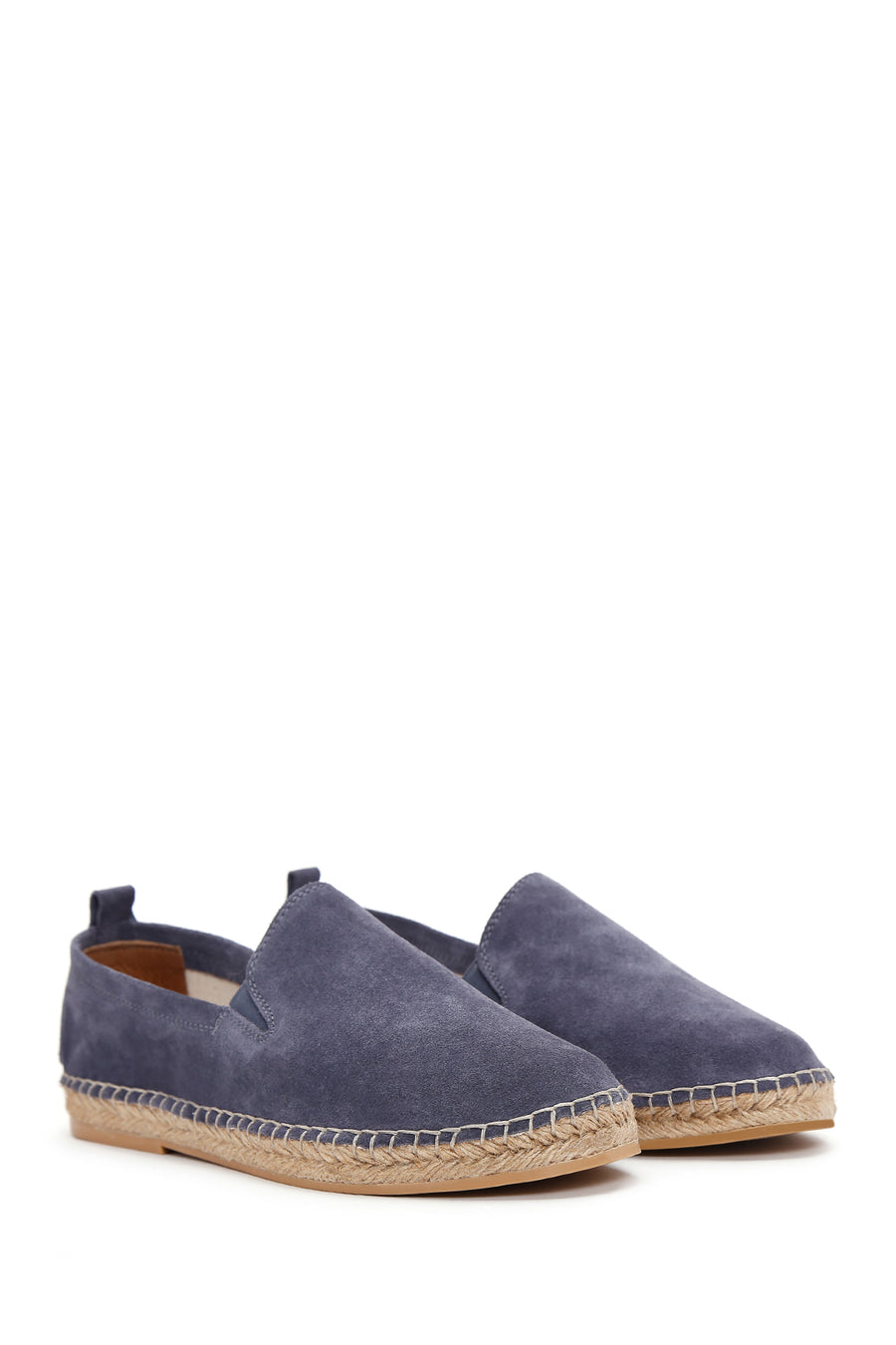 Men's Gray Suede Leather Espadrilles