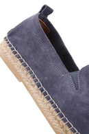 Men's Gray Suede Leather Espadrilles | Derimod