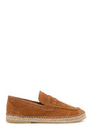 Men's Tan Suede Leather Espadrille | Derimod