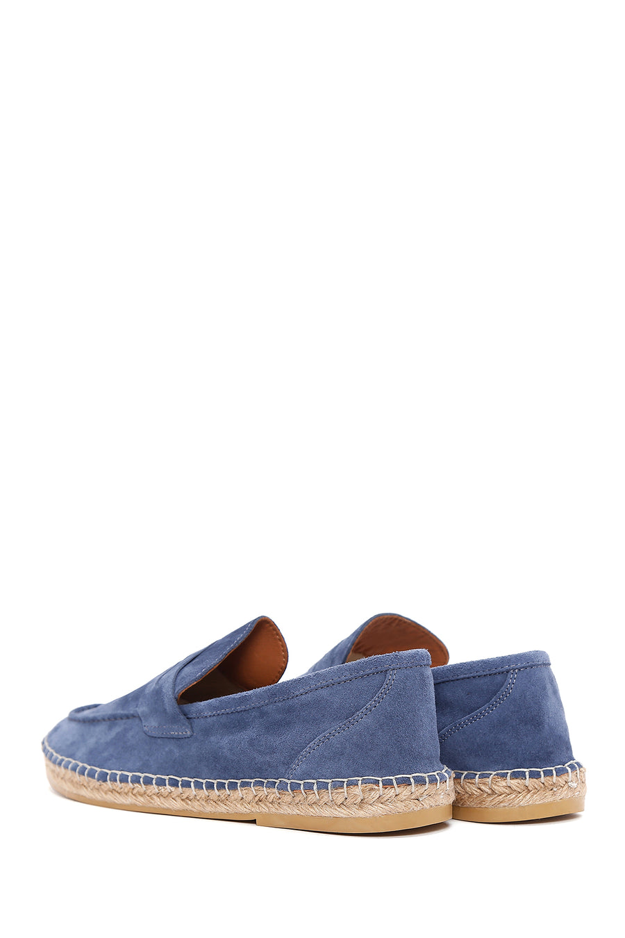 Men's Blue Suede Leather Espadrilles