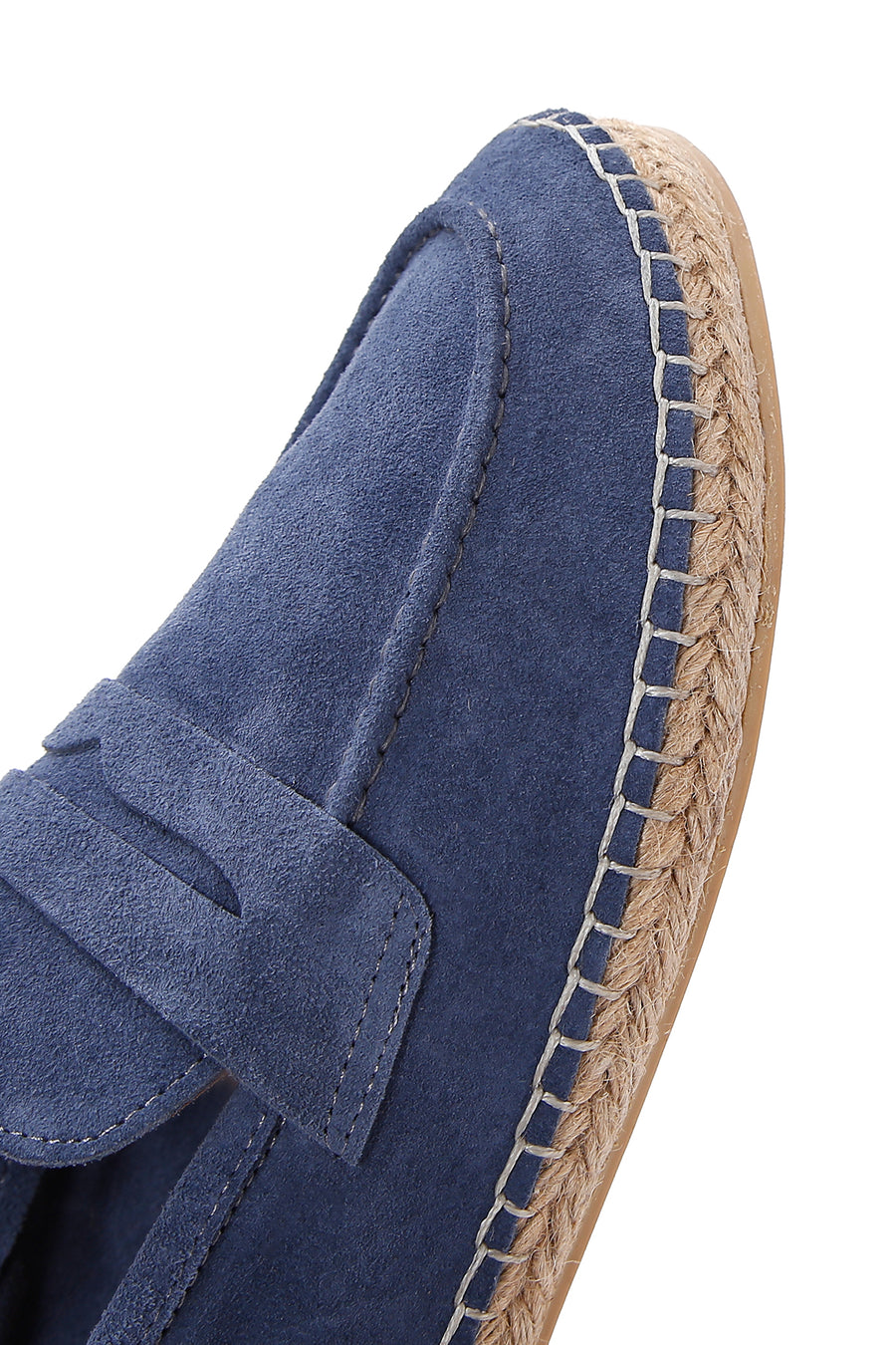 Men's Blue Suede Leather Espadrilles