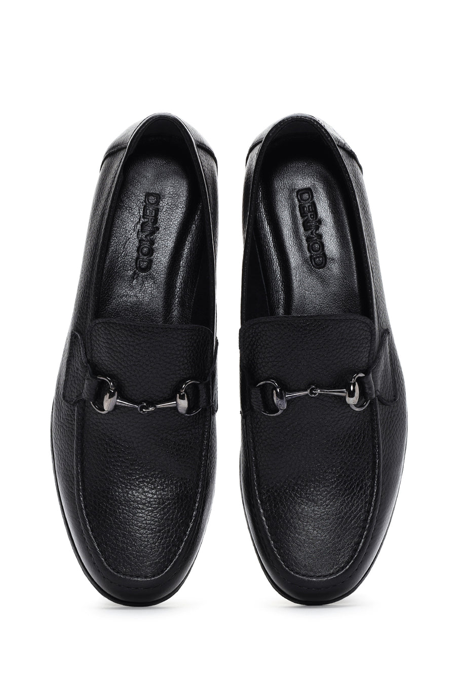 Erkek Siyah Deri Tokalı Klasik Loafer