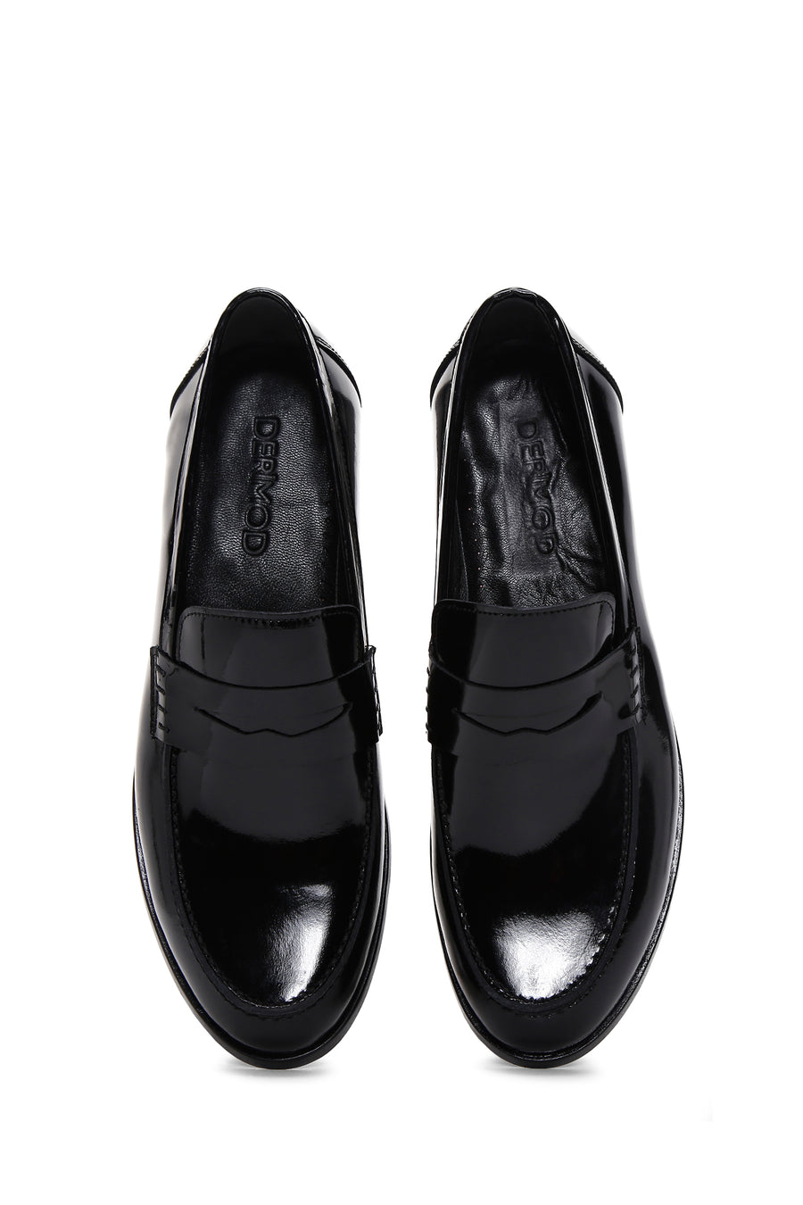 Erkek Siyah Deri Rugan Klasik Loafer