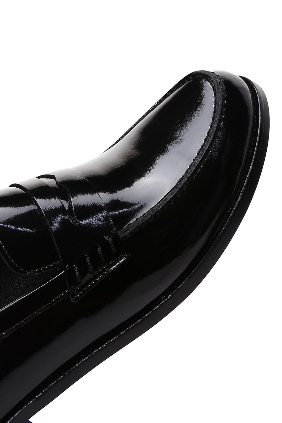 Erkek Siyah Deri Rugan Klasik Loafer