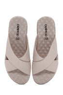 Women's Ecru Comfort Slippers | Derimod