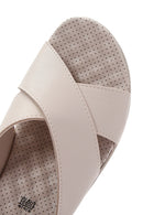 Women's Ecru Comfort Slippers | Derimod