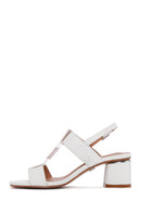 Women's White Thick Heeled Sandals | Derimod