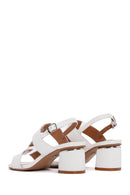 Women's White Thick Heeled Sandals | Derimod