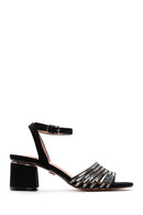 Women's Black Thick Heeled Sandals | Derimod