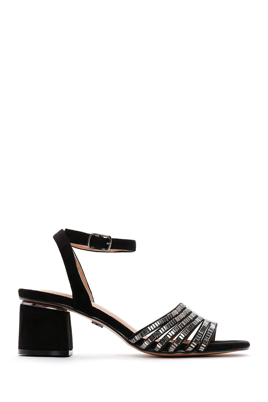 Women's Black Thick Heeled Sandals 23SFE469114 | Derimod