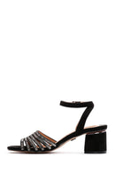 Women's Black Thick Heeled Sandals | Derimod