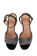 Women's Black Thick Heeled Sandals | Derimod