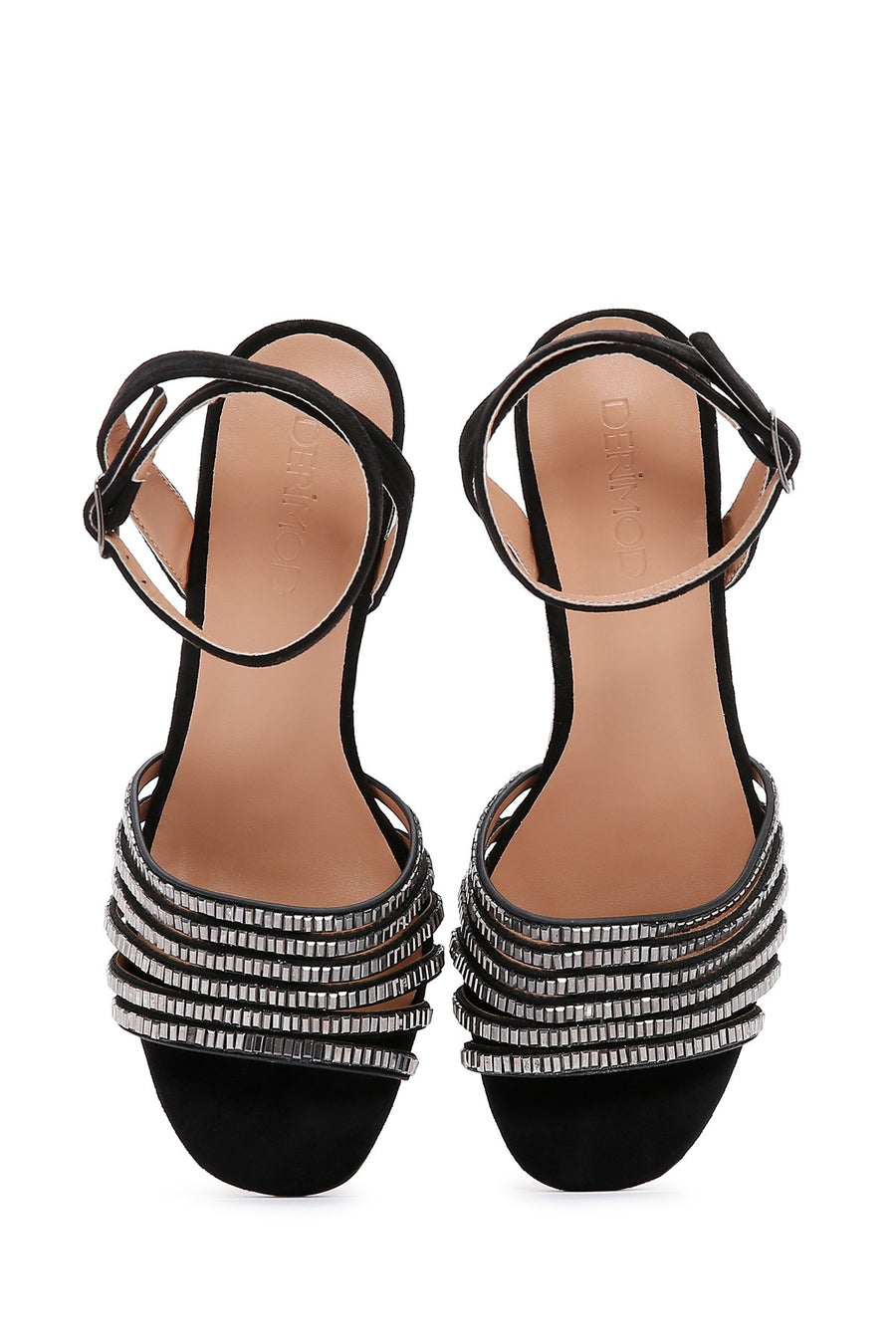 Women's Black Thick Heeled Sandals