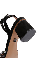 Women's Black Thick Heeled Sandals | Derimod
