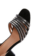 Women's Black Thick Heeled Sandals | Derimod
