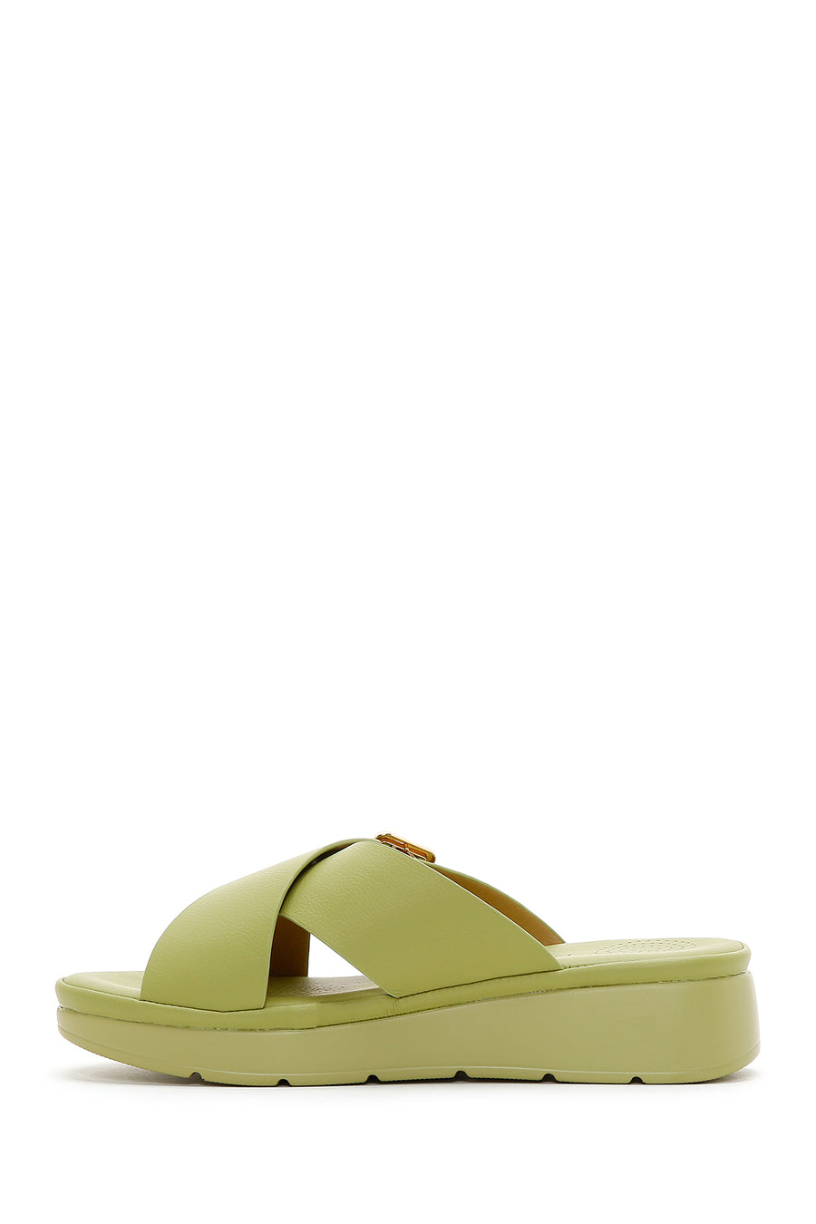 Women's Green Thick Soled Comfort Slippers