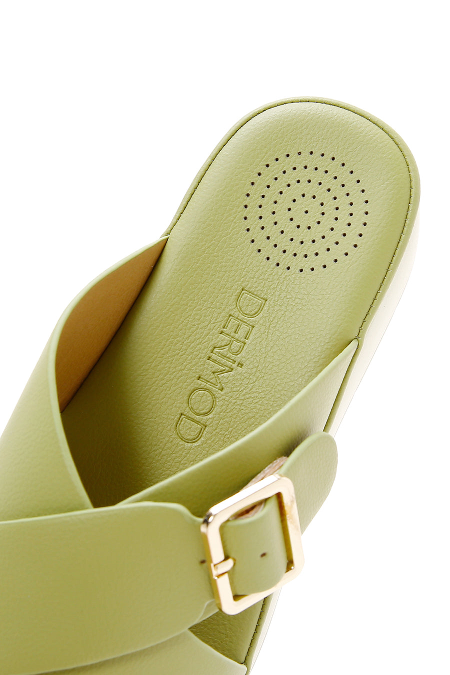 Women's Green Thick Soled Comfort Slippers