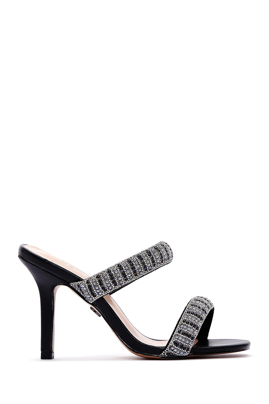 Women's Black Stone Thin Heeled Slippers 23SFE4815TS | Derimod