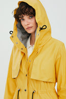 Rihanna Women's Yellow Leather Unlined Topcoat | Derimod