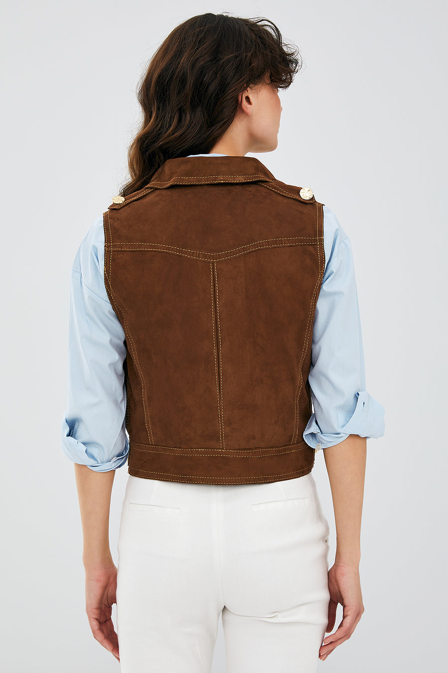 Rio Women's Brown Suede Leather Vest