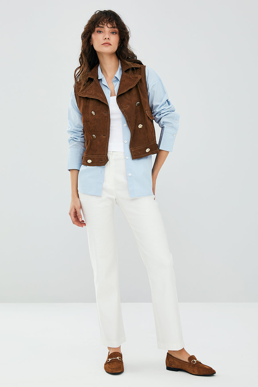 Rio Women's Brown Suede Leather Vest