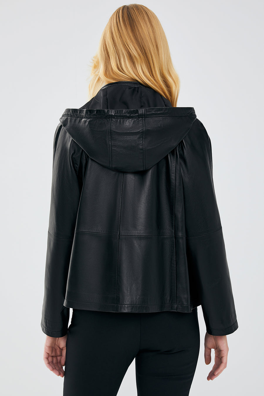 Gloria Kadın Siyah Oversize Deri Ceket