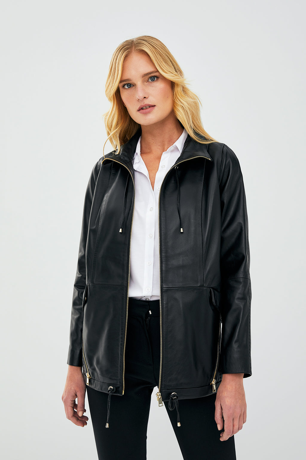 Nancy Kadın Siyah Oversize Deri Ceket