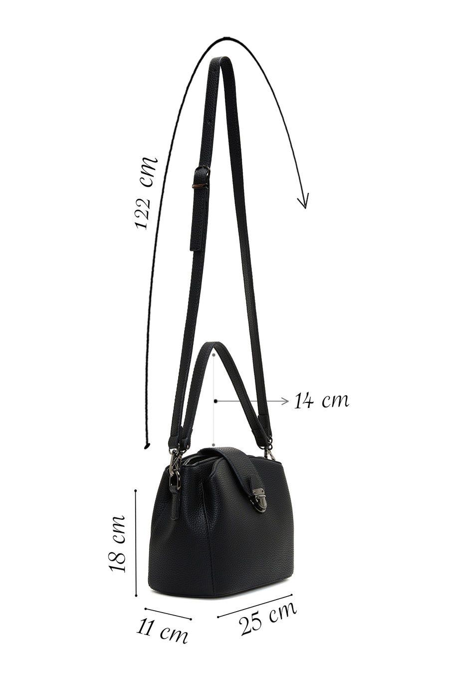 Women's Black Long Strap Crossbody Bag
