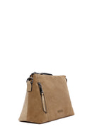 Women's Light Brown Long Strap Suede Crossbody Bag | Derimod